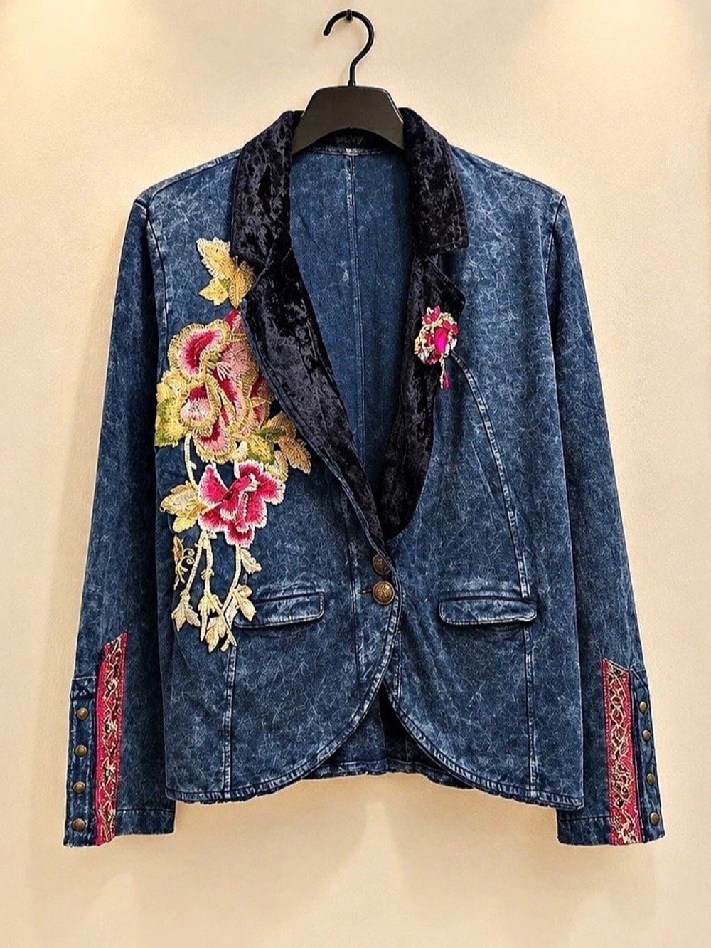 Aratta EmbroideredJacket in Blue & Pink NWT